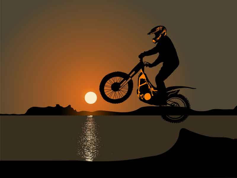 Dirtbike Racing Motorcycle sunrise